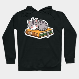 Cute girl sleeping on the book Hoodie